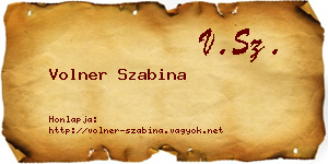 Volner Szabina névjegykártya